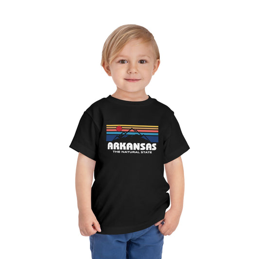 Arkansas Retro Mountain Range - Kids Toddler Short Sleeve Tee