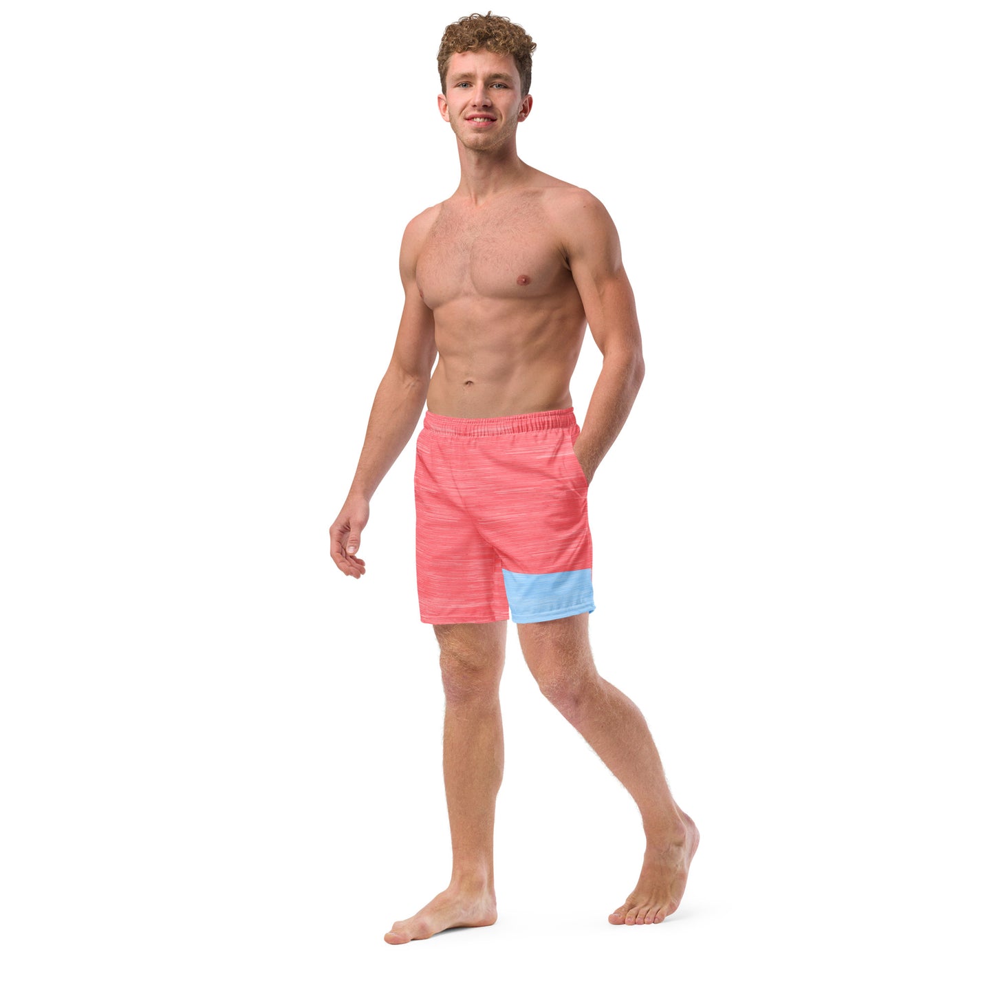 Coral Swimming Trunks  Color Block