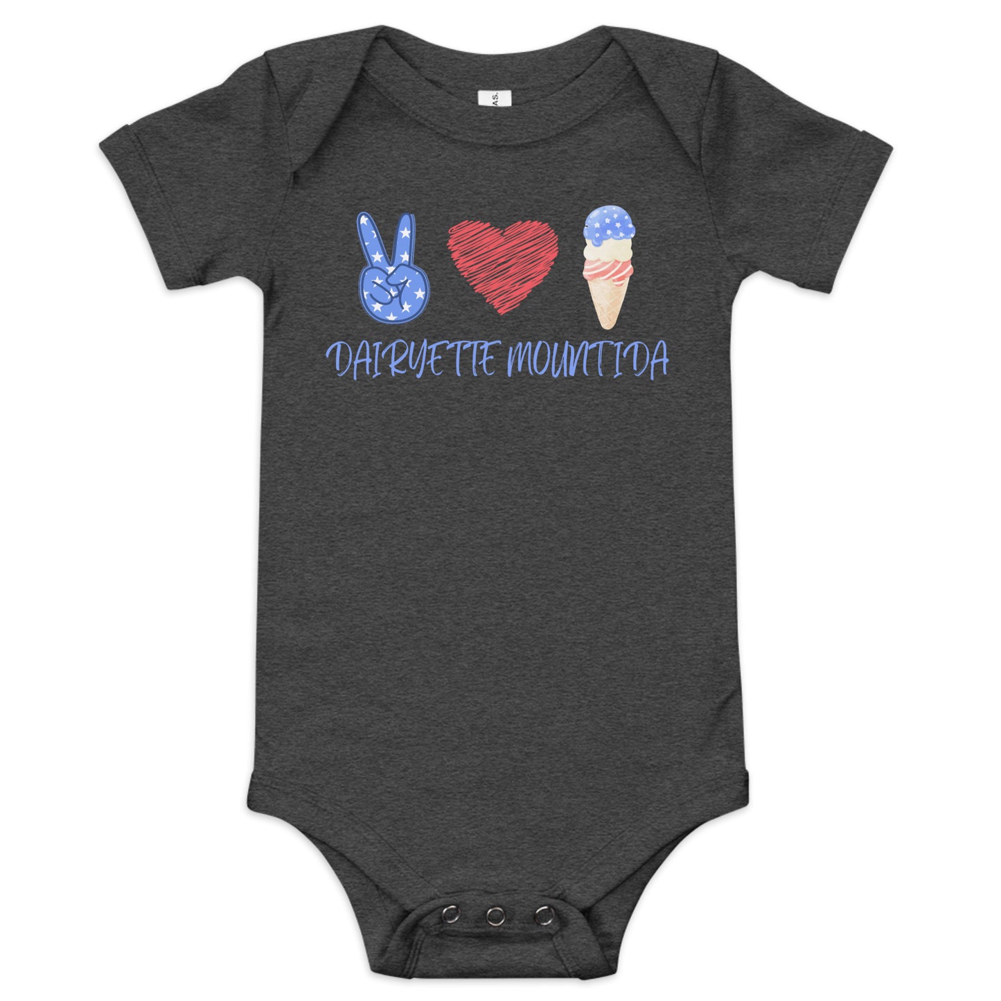 Dairyette Baby Onesie Peace, Love & Ice Cream