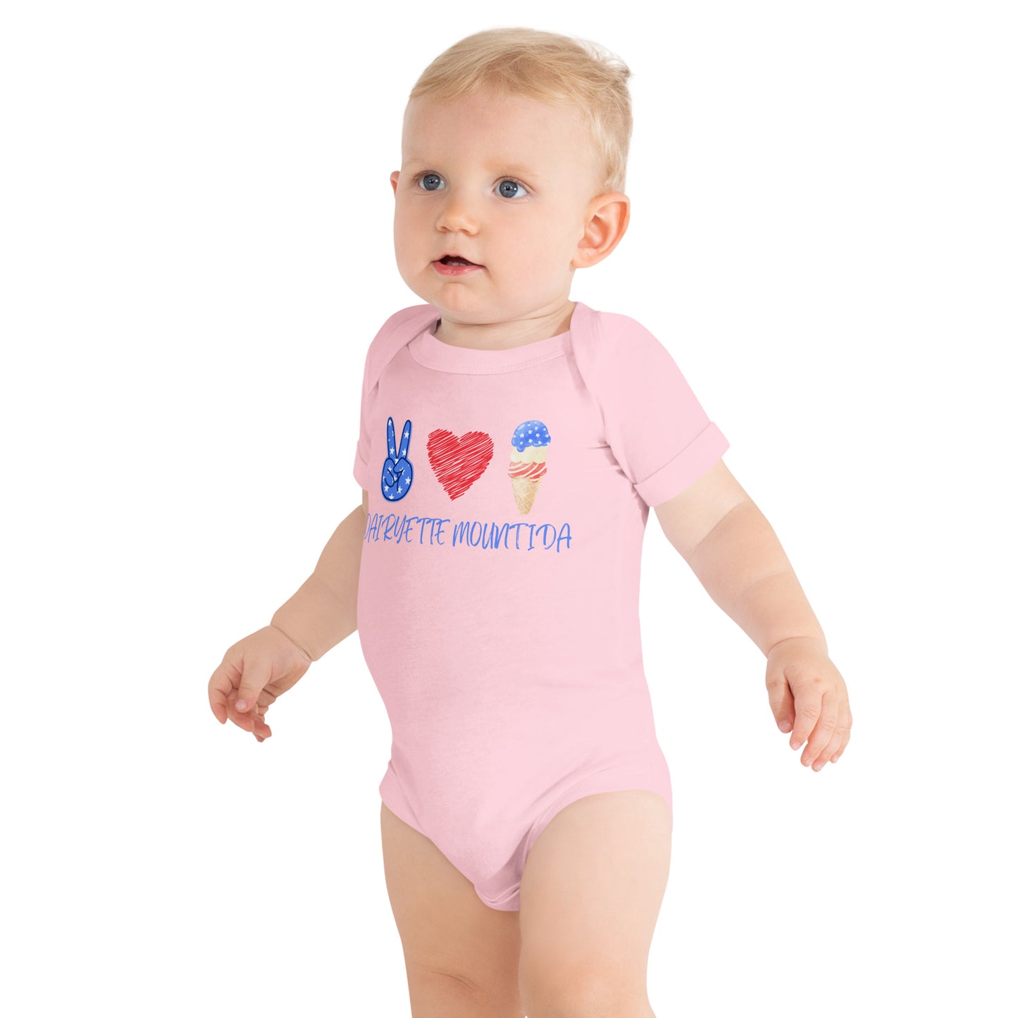 Dairyette Baby Onesie Peace, Love & Ice Cream