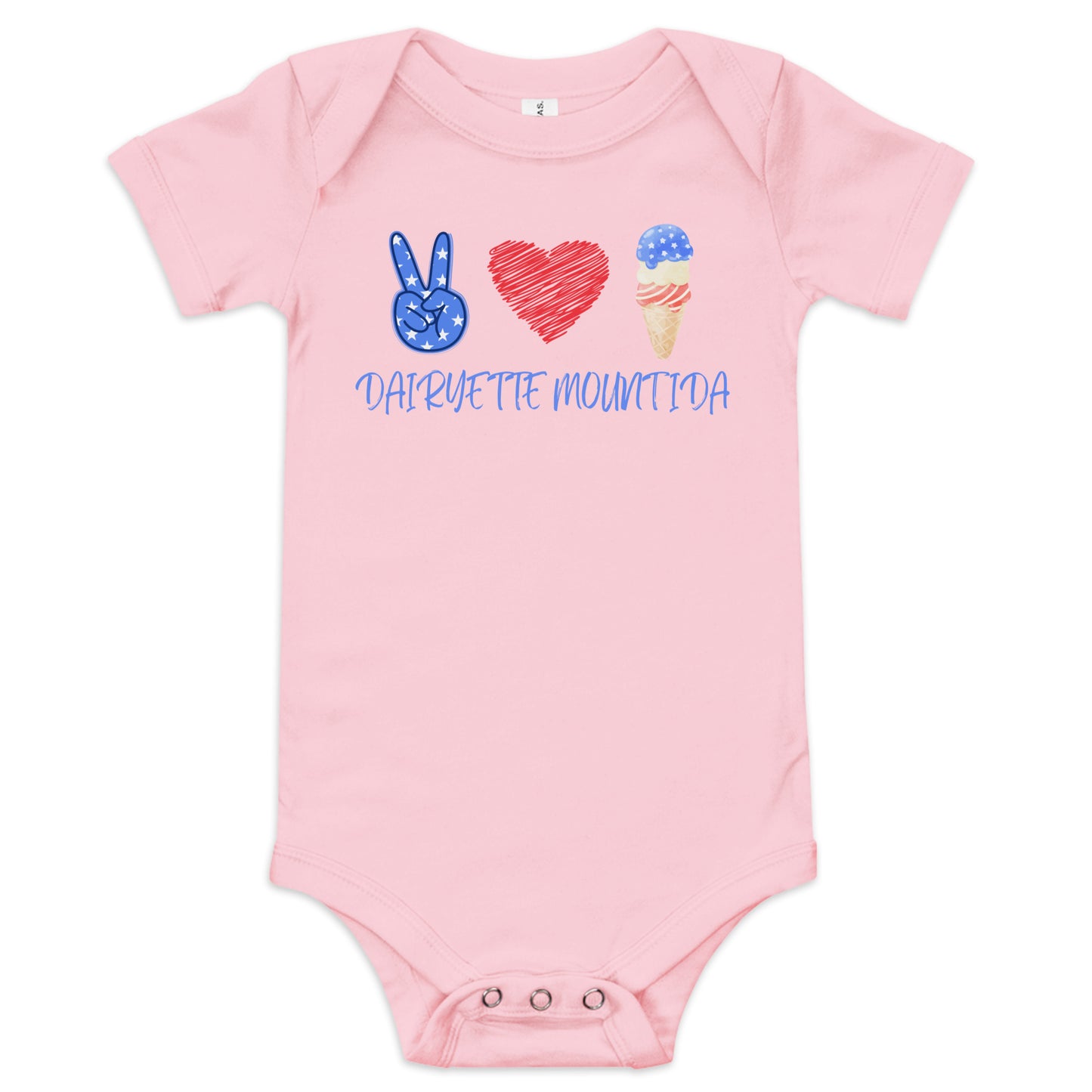 Dairyette Baby Onesie Peace, Love & Ice Cream